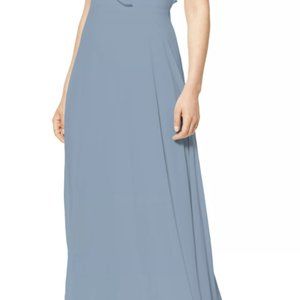 Bill Levkoff Slate Chiffon V-neck A-line Dress Size 10